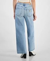 Guess Women's Light Wash High-Rise Wide-Leg Jeans