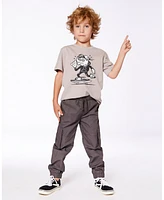 Deux par Big Boys Organic Cotton Graphic Tee Gray, Black And White