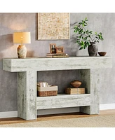 Tribesigns 63-Inch Long Console Table, Farmhouse Entryway Table with Storage, Rustic Wood Sofa Table Behind Couch Table for Living Room, Foyer, Hallwa