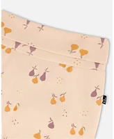 Deux par Baby Girls Organic Cotton Evolutive Pant Peach Printed Pears