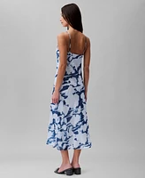 Calvin Klein Women's Printed Chiffon Slip Dress