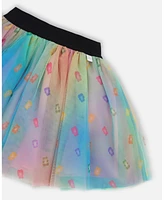 Deux par Big Girls Printed Mesh Skirt Multicolored Gummies