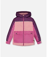 Deux par Toddler Girls Colorblock Mid-Season Jacket Pale Pink, Fuchsia, And Mauve - Toddler|Child