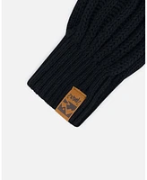 Deux par Kids Unisex Knit Mittens Black - Toddler|Child