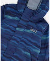 Deux par Boy Printed Packable Windbreaker Blue Wave And Black - Toddler|Child