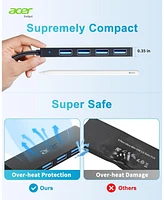 acer Usb Hub 4 Ports, Multiple Usb 3.0 Hub, Usb A Splitter for Laptop with Usb C Power Port, Usb Extender for A Port Laptop, Windows, Linux, acer Pc a