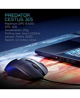 acer Predator Cestus 315 Gaming Mouse with PixArt Sensor, Adjustable Dpi & 8 Buttons Including Burst Fire