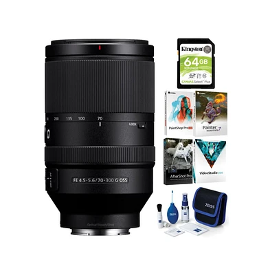 Sony Fe 70-300mm f/4.5-5.6 G Oss E-Mount Telephoto Zoom Lens Bundle