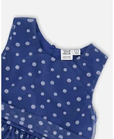 Deux par Toddler Girls Printed Tiered Dress Blue With Daisy Print - Toddler|Child