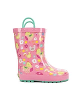 Western Chief Girls Spring Chick Faux Fur Rain Boot