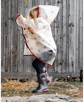 Deux par Deux Girl Red Cherry Printed Rain Cape - Toddler|Child