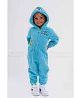 Sesame Street Toddler Boys Cozy Sherpa Zip Up Cosplay Costume Coverall