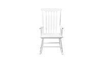 Patio Rocking Chair Solid Wood, Outdoor Porch Rocker with Wooden Frame