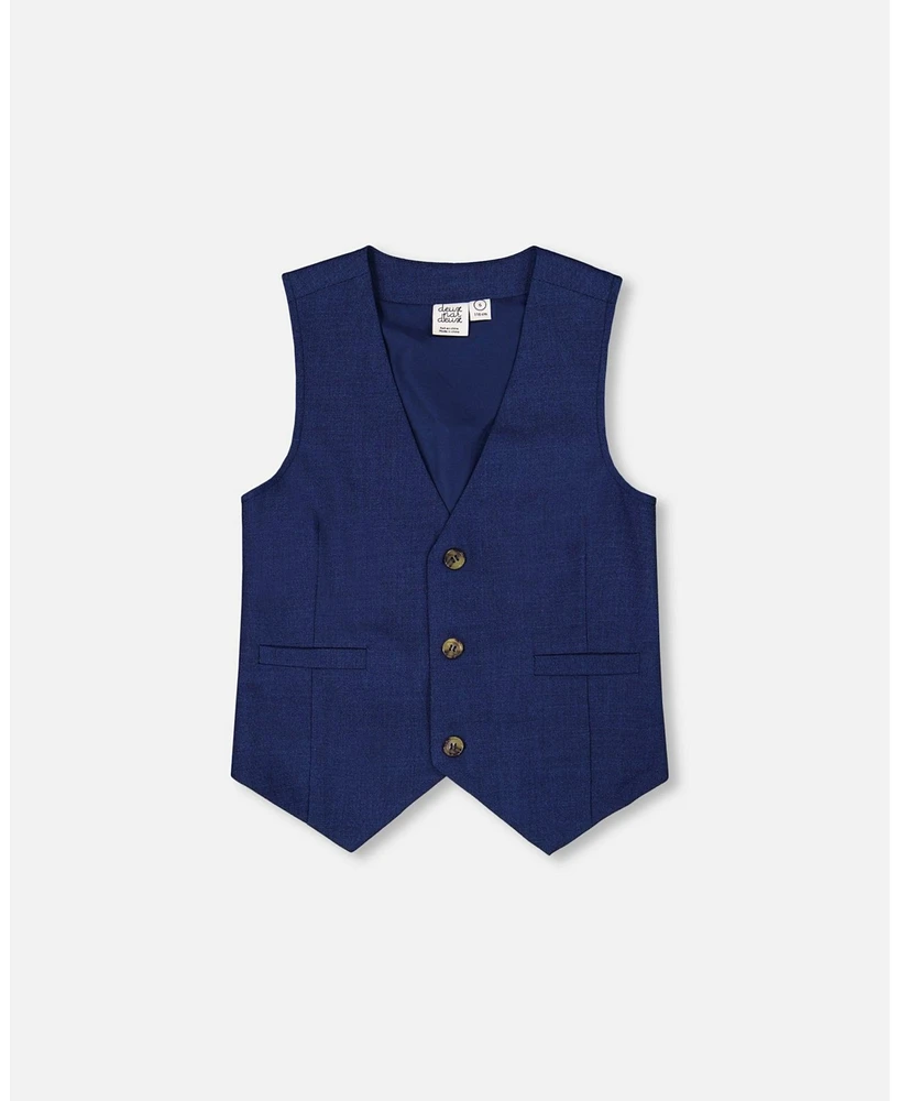 Deux par Toddler Boys Sleeveless Vest Navy Blue - Toddler|Child