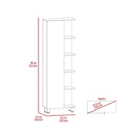 Depot E-shop Venus Linen Single Door Cabinet, Five External Shelves
