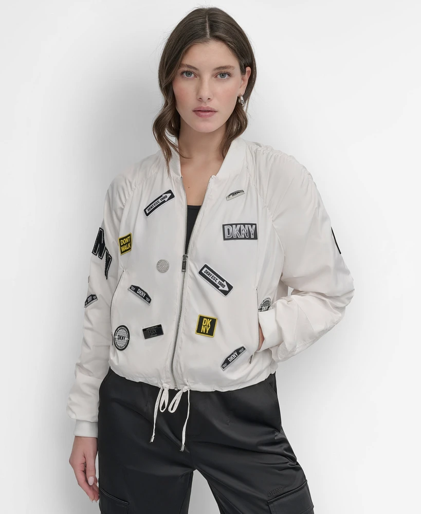 Dkny Women's Logo Bomber Jacket