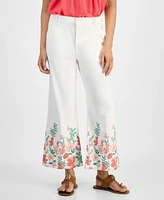 Tommy Hilfiger Women's Floral-Hem Cropped Jeans