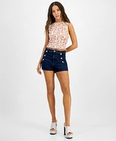 Guess Women's Ellie Denim Sailor-Button Shorts