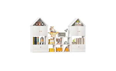 Versatile Children's Bookshelf with House-Shaped Design for Fun and Organized Storage