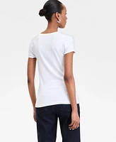 I.n.c. International Concepts Women's Drapy Ribbed V-Neck Top, Exclusively at Macy's