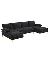 U-Shaped 4-Seat Indoor Modular Sofa for Modern Living Room Seating and Comfort