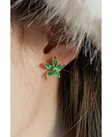 Flora; Green jade stud earrings