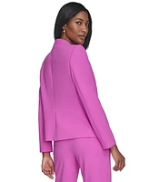 Halston Women's Collarless Toggle Chain Blazer