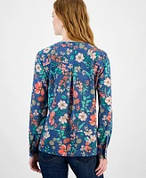 Tommy Hilfiger Women's Floral Split-Neck Top