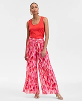 I.n.c. International Concepts Women's High-Rise Printed-Chiffon Wide-Leg Pants, Exclusively at Macy's