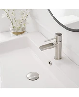 Waterfall Single Handle Hole Modern Bathroom Faucet Drip-Free Lavatory Rv Sink Brushed Gold