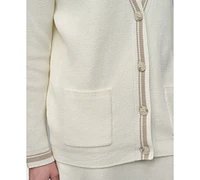 Dkny Sport Women's Court Cotton-Blend Button Cardigan