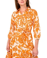 1.state Women's Printed Collared Button-Front Dress