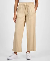 Nautica Jeans Women's Linen-Blend Wide-Leg Pants