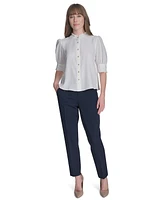 Tommy Hilfiger Women's Ruffle-Trim Button-Front Blouse