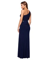 Xscape Women's Applique One-Shoulder Gown