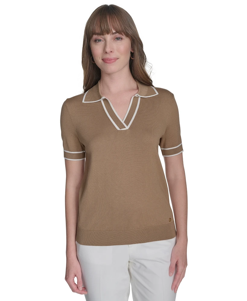 Tommy Hilfiger Women's Johnny-Collar Polo Sweater