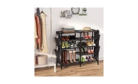 Shoe Rack with Pockets, 5-Tier Shoe Boots Organizer Freestanding Shoe Shelf for Entryway Bedroom,Clearance