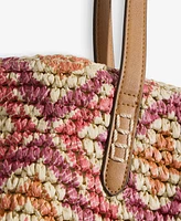 Style & Co Extra-Large Geo Pattern Straw Tote, Exclusively at Macy's