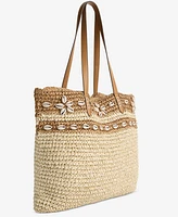 Style & Co Extra-Large Shell Straw Tote, Exclusively at Macy's