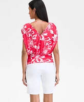 I.n.c. International Concepts Women's Floral-Print Surplice-Neck Blouse, Exclusively at Macy's