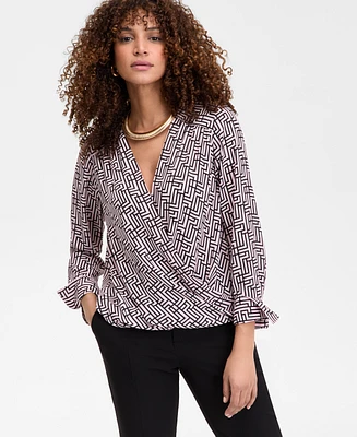 I.n.c. International Concepts Women's V-Neck Long-Sleeve Top, Exclusively at Macy's