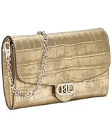 Lauren Ralph Lauren Adair Croc-Embossed Leather Small Crossbody