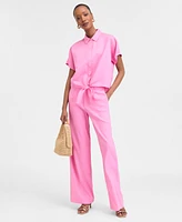 I.n.c. International Concepts Women's Tie-Front Blouse, Exclusively at Macy's