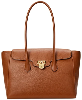 Lauren Ralph Pebbled Leather Extra-Large Tanner Satchel