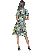 Karl Lagerfeld Paris Women's Printed Shirtdress