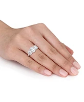 Macy's Moissanite Three Stone Ring (4 ct. t.w.) in Sterling Silver