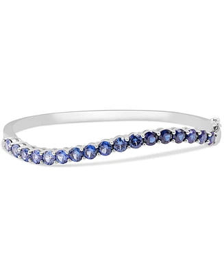 Lab-Created Blue Sapphire Wavy Bangle Bracelet (6-1/4 ct. t.w.) in Sterling Silver