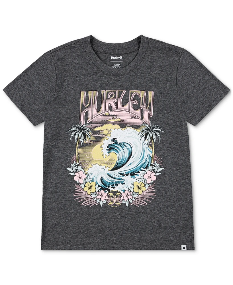 Hurley Big Girls Sunset Tide Graphic Cotton T-Shirt