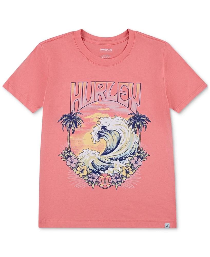 Hurley Big Girls Sunset Tide Graphic Cotton T-Shirt