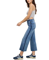 Good American Women's Soft-Tech Waist Palazzo Cropped Jeans